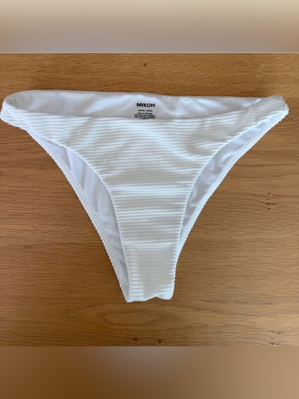 Mikoh White High-Cut Ribbed Bikini | XL